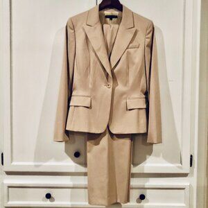 Isabella DeMarco pinstriped pantsuit with shimmer